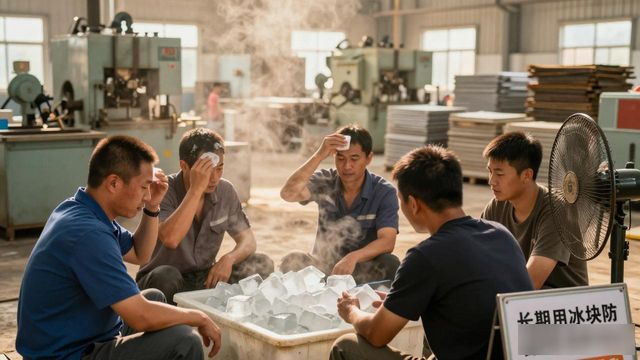车间高温不用愁 顺义防暑降温冰块成了工人的救命凉方
